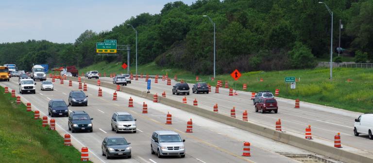 Image of a Madison, Wisconsin highway under construction